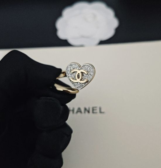 Chanel Two Tone Full Diamond Open Ring