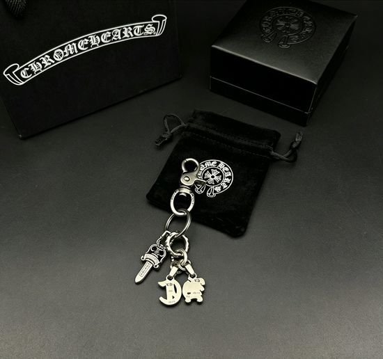 Chrome Hearts Vintage Gothic Style Multi Pendant Keychain