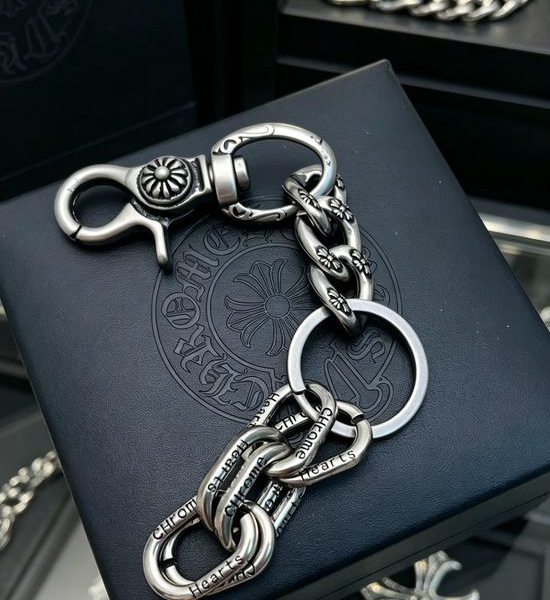 Chrome Hearts Vintage Engraved Letter Chain Keychain