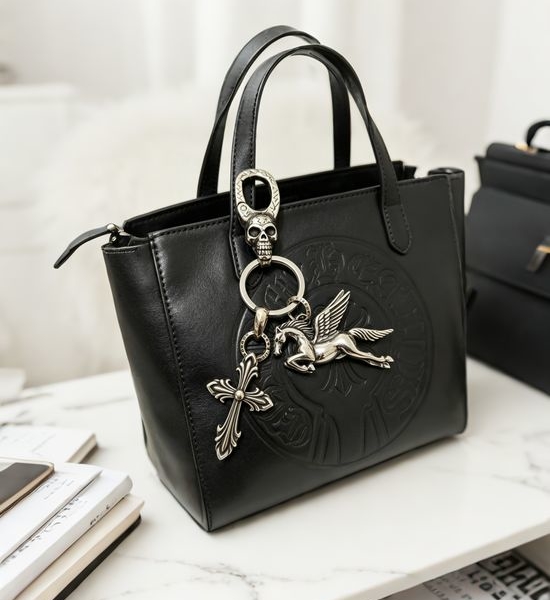 Chrome Hearts Vintage Silver Key And Bag Charm
