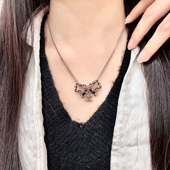 Chanel Vintage Letter Pendant Necklace Exquisite Jewelry