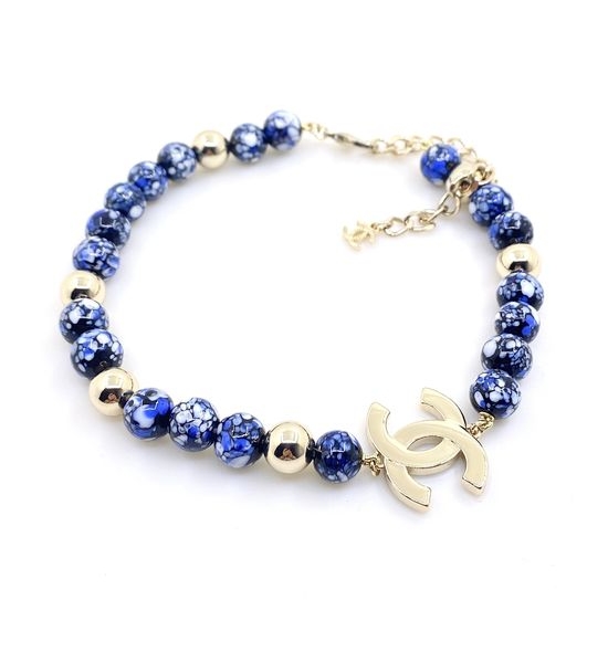 Chanel Colored Glaze Pendant Necklace Brass