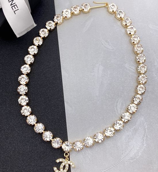 Chanel Crystal Pendant Necklace