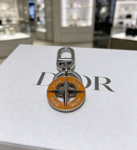 Christian Dior CD White Star Compass Keychain Bag Accessory