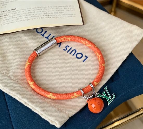 Louis Vuitton LV Orange Adjustable Bracelet with Pendant