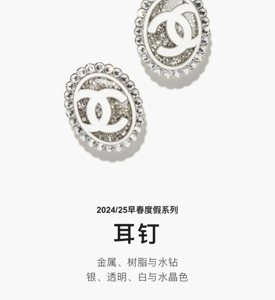 Chanel White Enamel Crystal Button Necklace