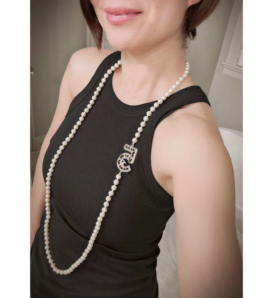 Chanel Rhinestone Pearl Choker Necklace