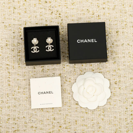 Chanel Shell Enamel Stud Earrings