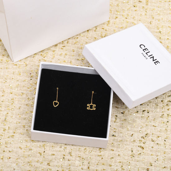Celine Asymmetric Heart Shape Stud Earrings