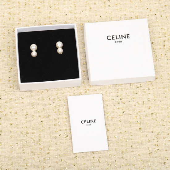 Chanel Elegant Double Pearl Stud Earrings