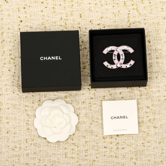 Chanel Square Crystal Brooch Classic Elegant Style