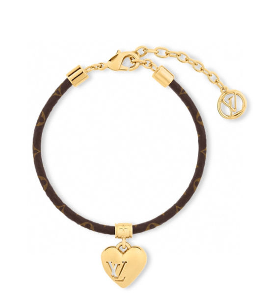 Louis Vuitton LV Hollow Heart Monogram Canvas Bangle