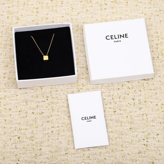 Celine Enamel Square Earrings Exquisite Carved Craft