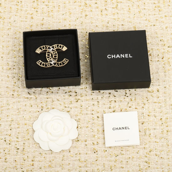 Chanel Hollow Out Letter Brooch Classic Jewelry