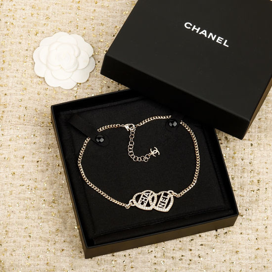 Chanel Elegant Hollow Pendant Necklace with Crystals