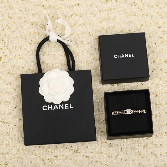 Chanel Sweet Leather Chain Hair Clip Stylish Accessory