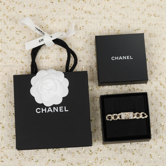 Chanel Crystal Decor Square Shape Hair Clip