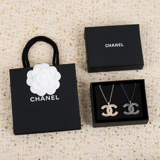 Chanel Classic Double C Diamond Logo Brooch