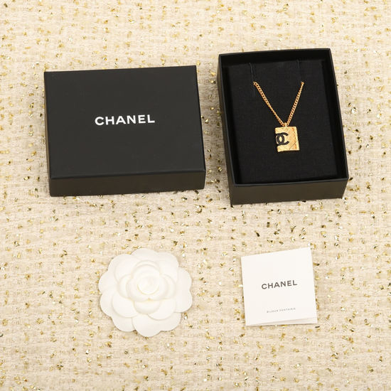 Chanel Vintage Quilted Pendant Necklace