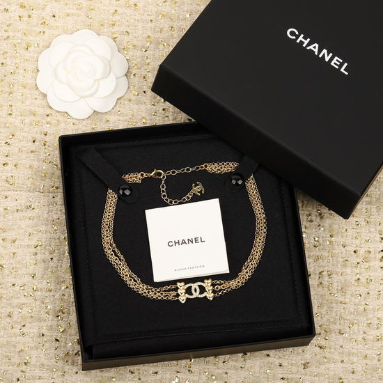 Chanel Heart Shape Pendant Necklace Delicate Jewelry