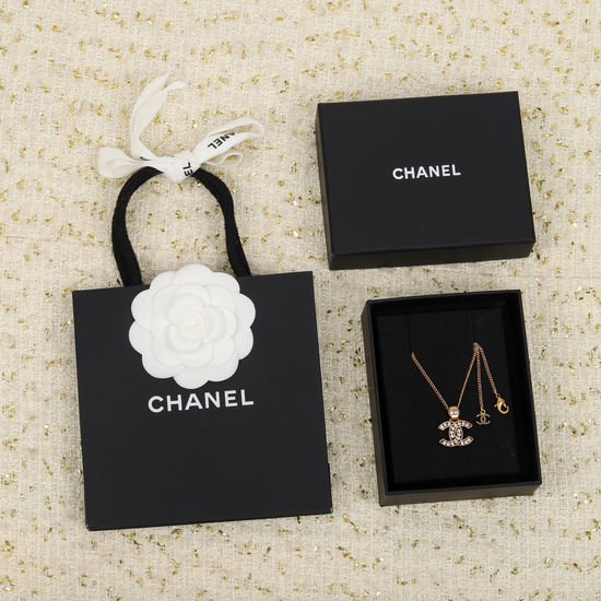 Chanel Exquisite Crystal Double C Pendant Necklace