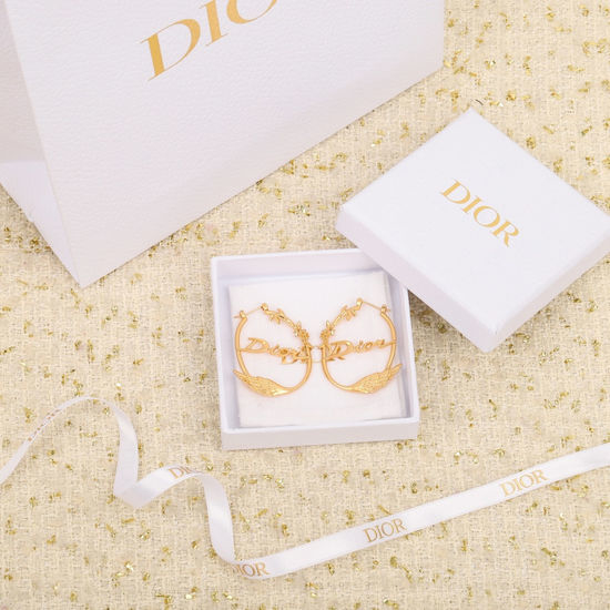 Christian Dior CD Angel Letter Stud Earrings