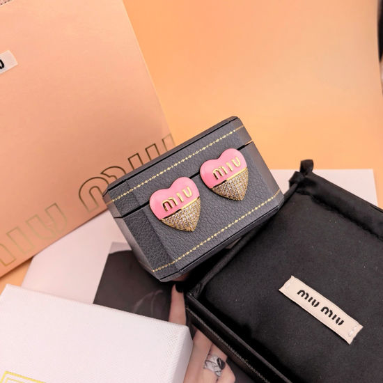 Miu Miu Letter Heart Pattern Dangle Earrings