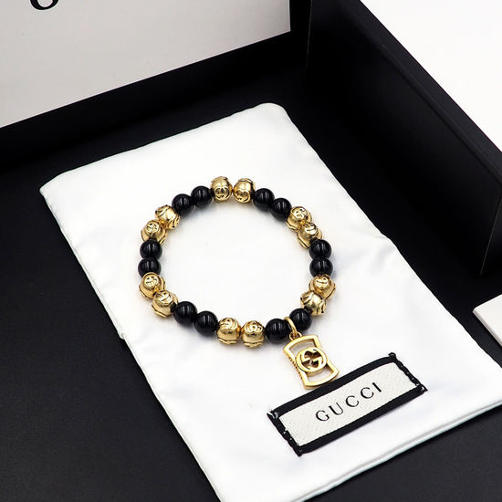 Gucci Vintage Onyx Beaded Bracelet