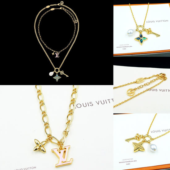 Louis Vuitton LV Double Layer Enamel Pendant Necklace