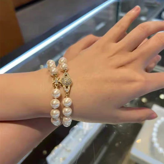 Vivienne Westhood Double Layer Pearl Planet Bracelet Elegant
