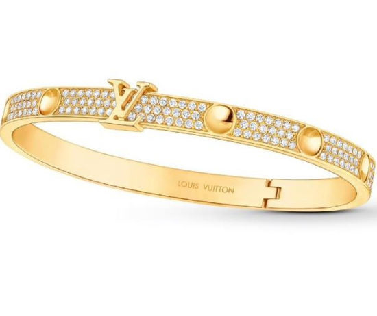 Louis Vuitton LV Round Stud Hinged Bracelet Stackable Style