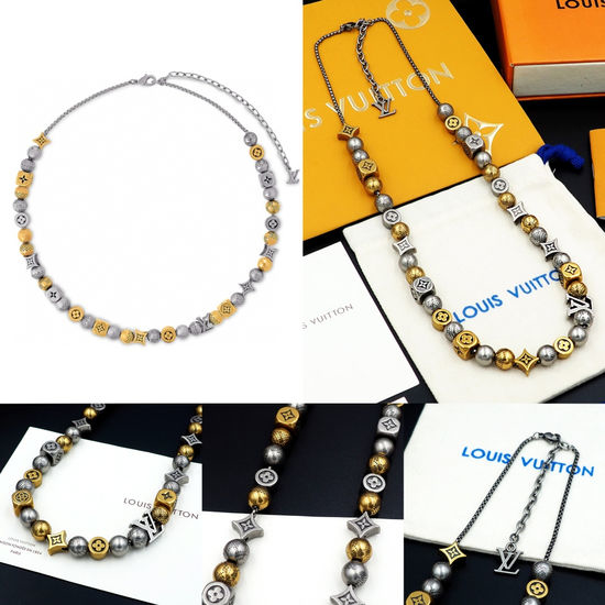 Louis Vuitton LV Damier Party Beaded Adjustable Necklace