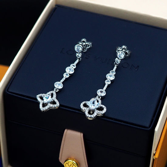 Louis Vuitton LV Full Diamond Floral Mismatch Earrings