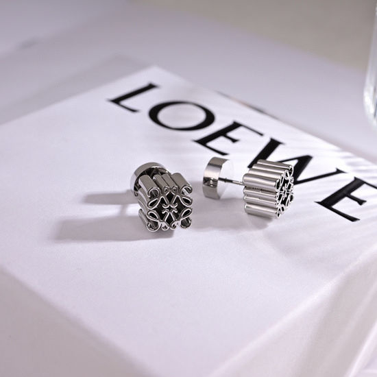 Loewe Logo Stud Earrings Brass 18K Gold Plated