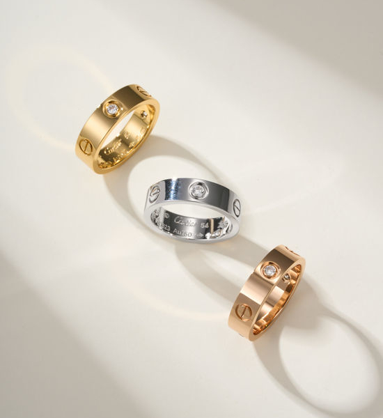 Cartier Three Diamond Wide Couple Ring