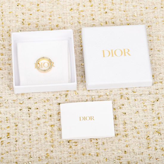 Christian Dior CD Enamel Diamond Band Ring For Daily