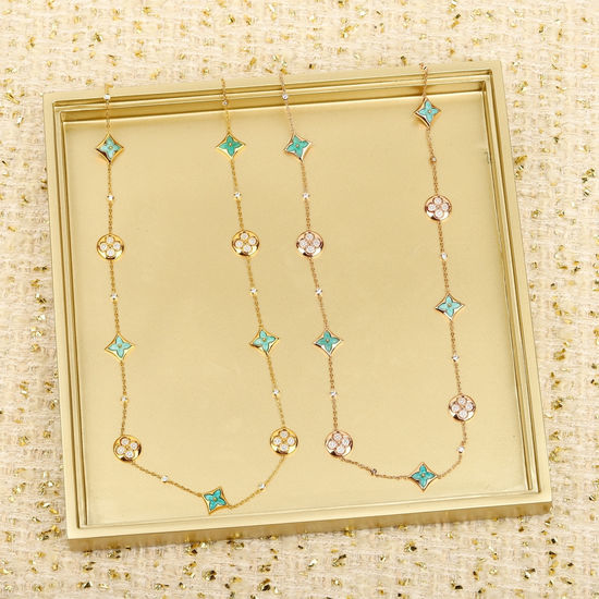Louis Vuitton LV Diamond Inlaid Flower Design Necklace