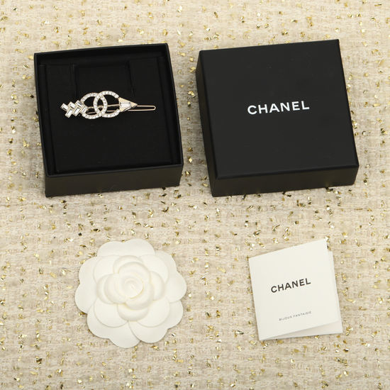 Chanel Rhinestone Decor Classic Brooch Hair Clip
