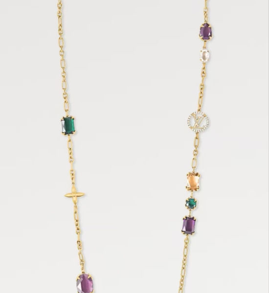 Louis Vuitton LV Sparkling Floral Detail Long Necklace