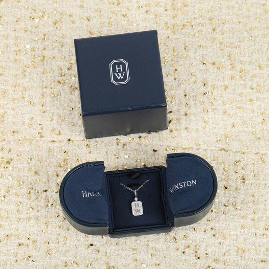 Harry Winston Letter Tag Pendant Necklace