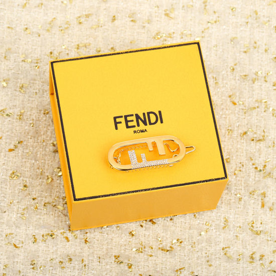 Fendi Rhinestone Hair Clip Elegant Accessory