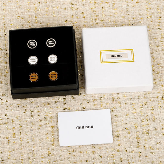 Miu Miu Delicate Stud Earrings Polished Finish