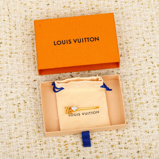 Louis Vuitton LV Heart Shape Rhinestone Hair Clip