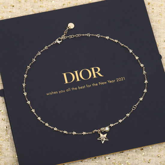 Christian Dior CD Crystal Pendant Necklace and Bracelet Set