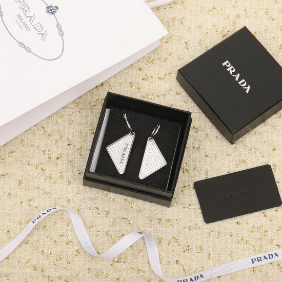 Prada Pavé Crystal Drop Earrings