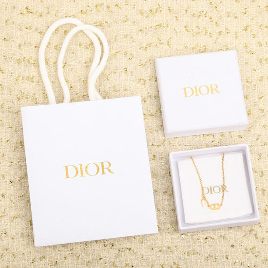 Christian Dior CD Adjustable Minimalist Conical Pendant Necklace
