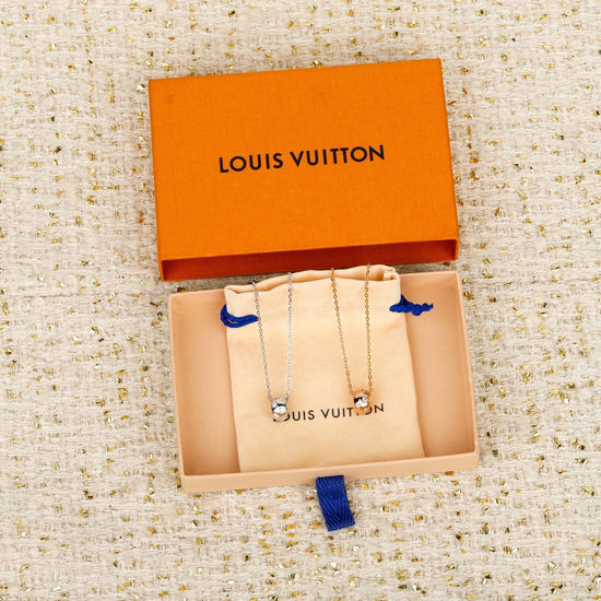 Louis Vuitton LV Classic Check Pattern Pendant Necklace