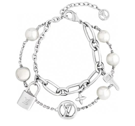 Louis Vuitton LV Double Layer Chain Necklace Bracelet Set