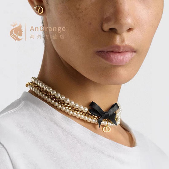 Christian Dior CD Fashion Letter Pendant Necklace Set