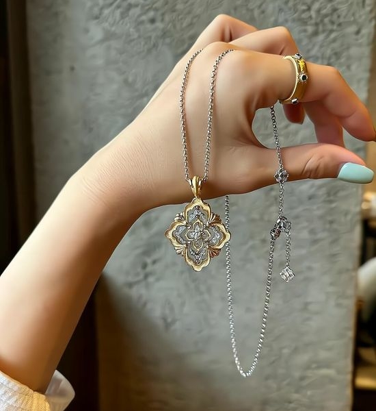 Buccellati Vintage Style Four-leaf Clover Necklace
